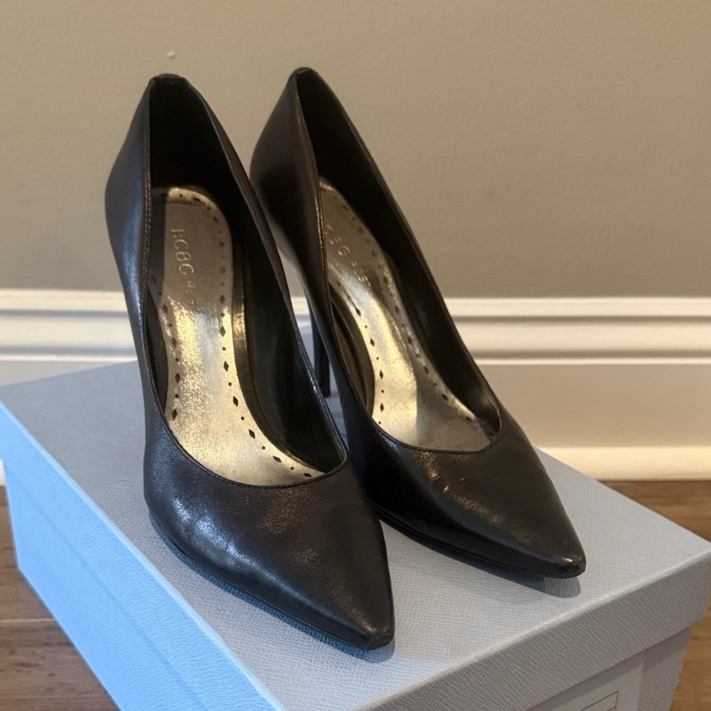 Elegant Black Leather Heels